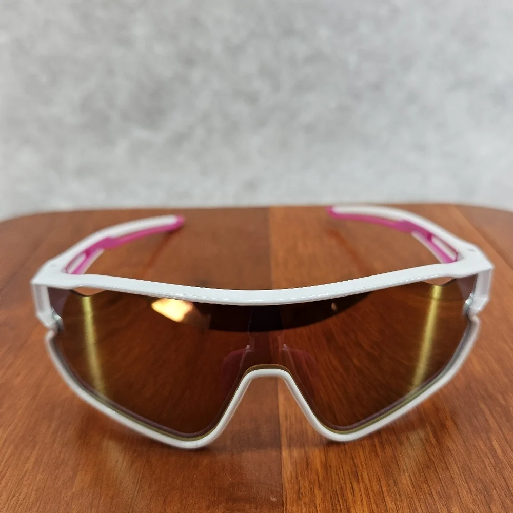 DUCO Kids Sports Youth Lightweight Frame UV Polarized Sunglasses White &‎ Pink